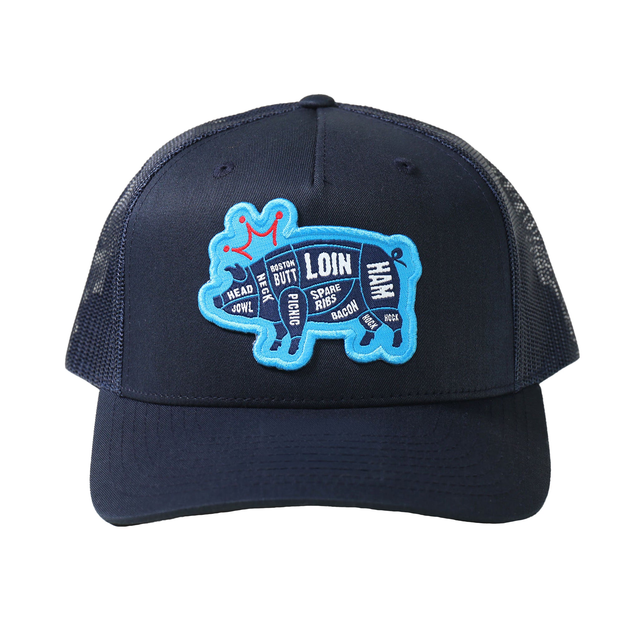 blues-hog-king-pig-trucker-cap-navy image 1