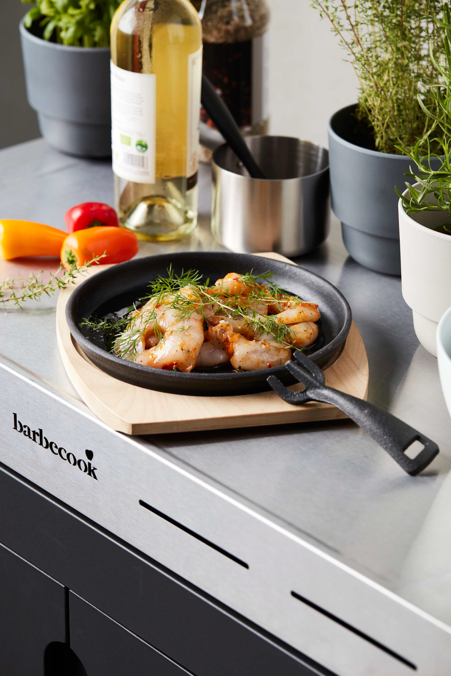 barbecook-buddy-gusseisen-grillpfanne-bambusuntersetzer image 4