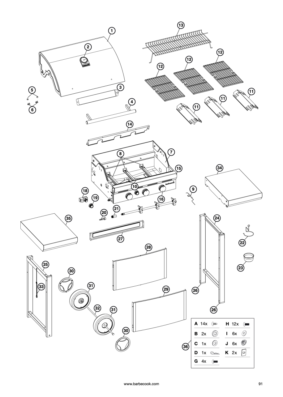barbecook-spring-3002-gasgrill-mit-deckel-3-flammig image 3