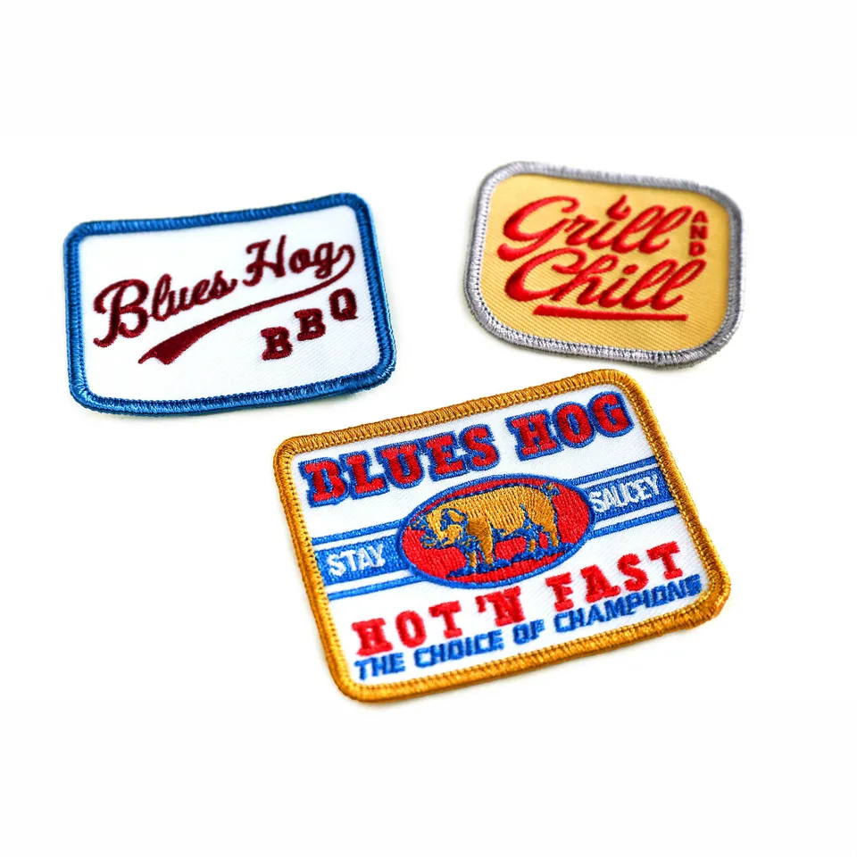 blues-hog-bbq-patches-3er-set-aufnaeher-buegelbild image 1