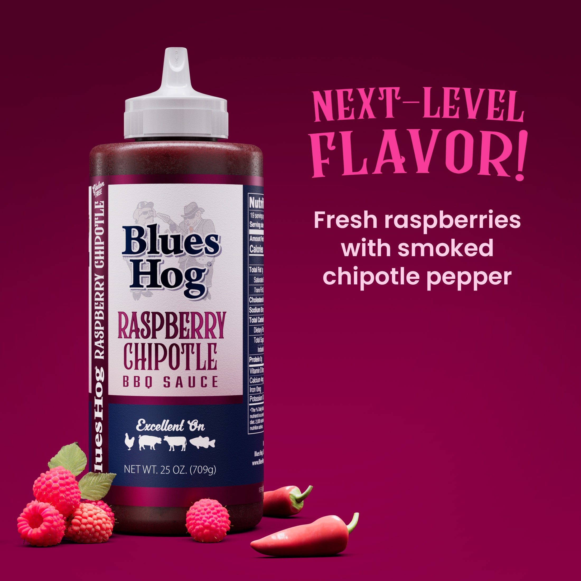 blues-hog-raspberry-chipotle-bbq-sauce-25oz-fruchtig image 2