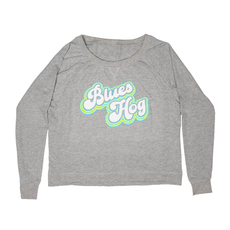 blues-hog-outline-long-sleeve-crewneck-pullover-grau image 1
