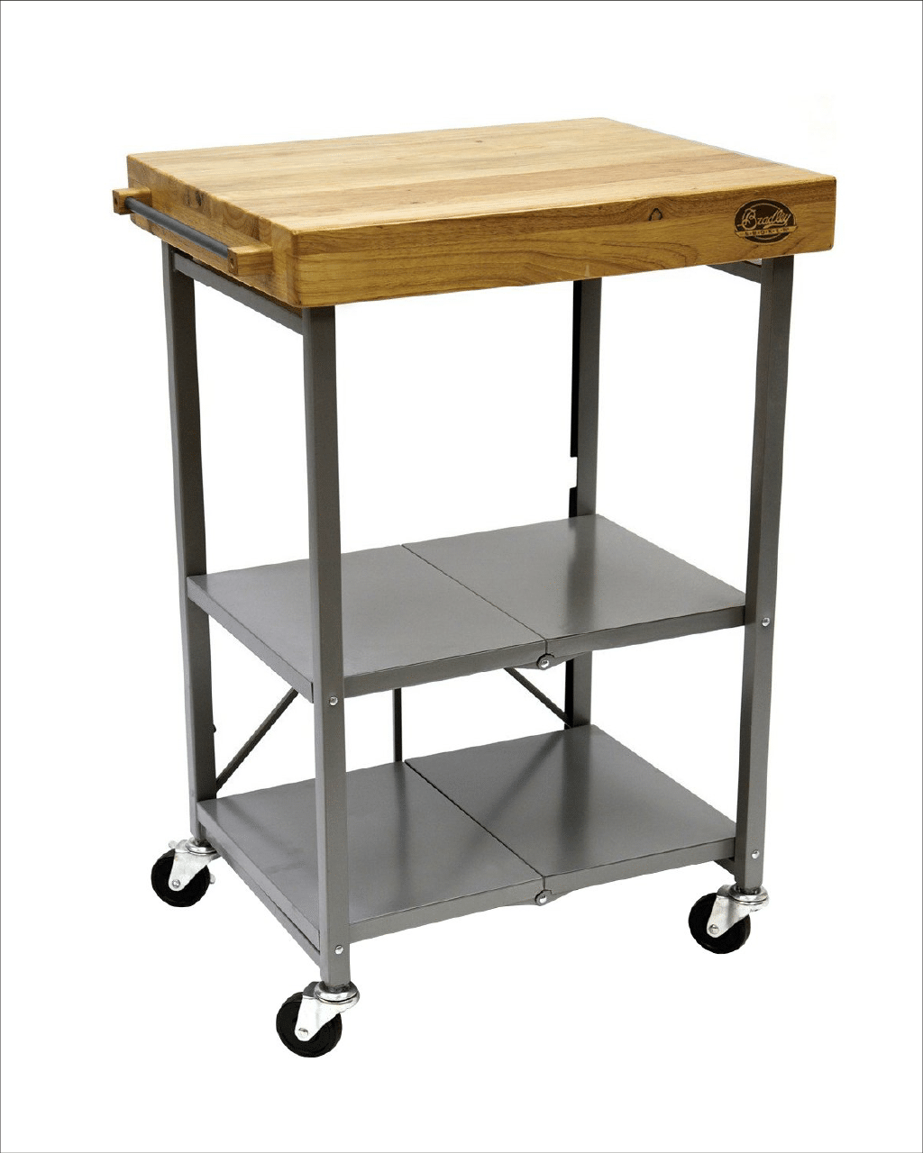 bradley-smoker-k-chenwagen-klappbar-holzplatte-grau-rollen image 2