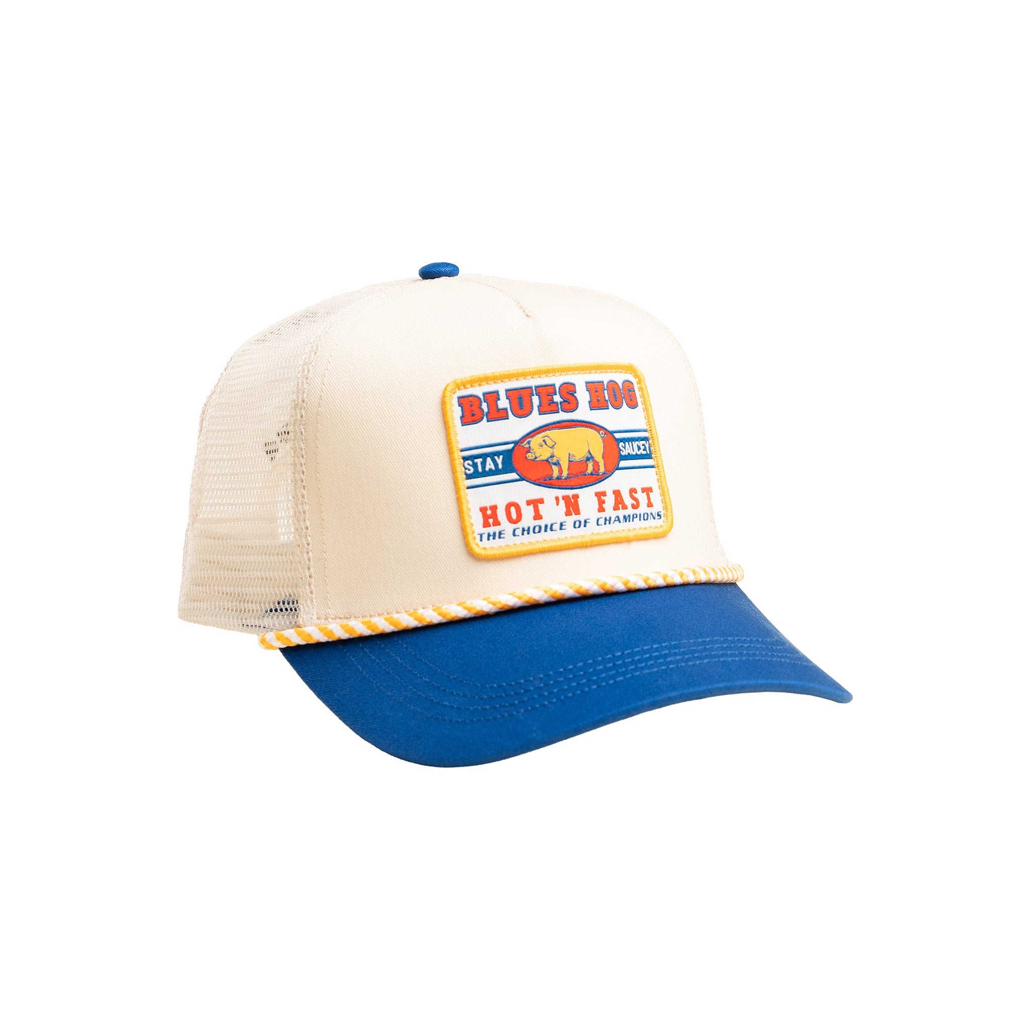 blues-hog-hot-n-fast-trucker-cap-creme-royalblau image 2