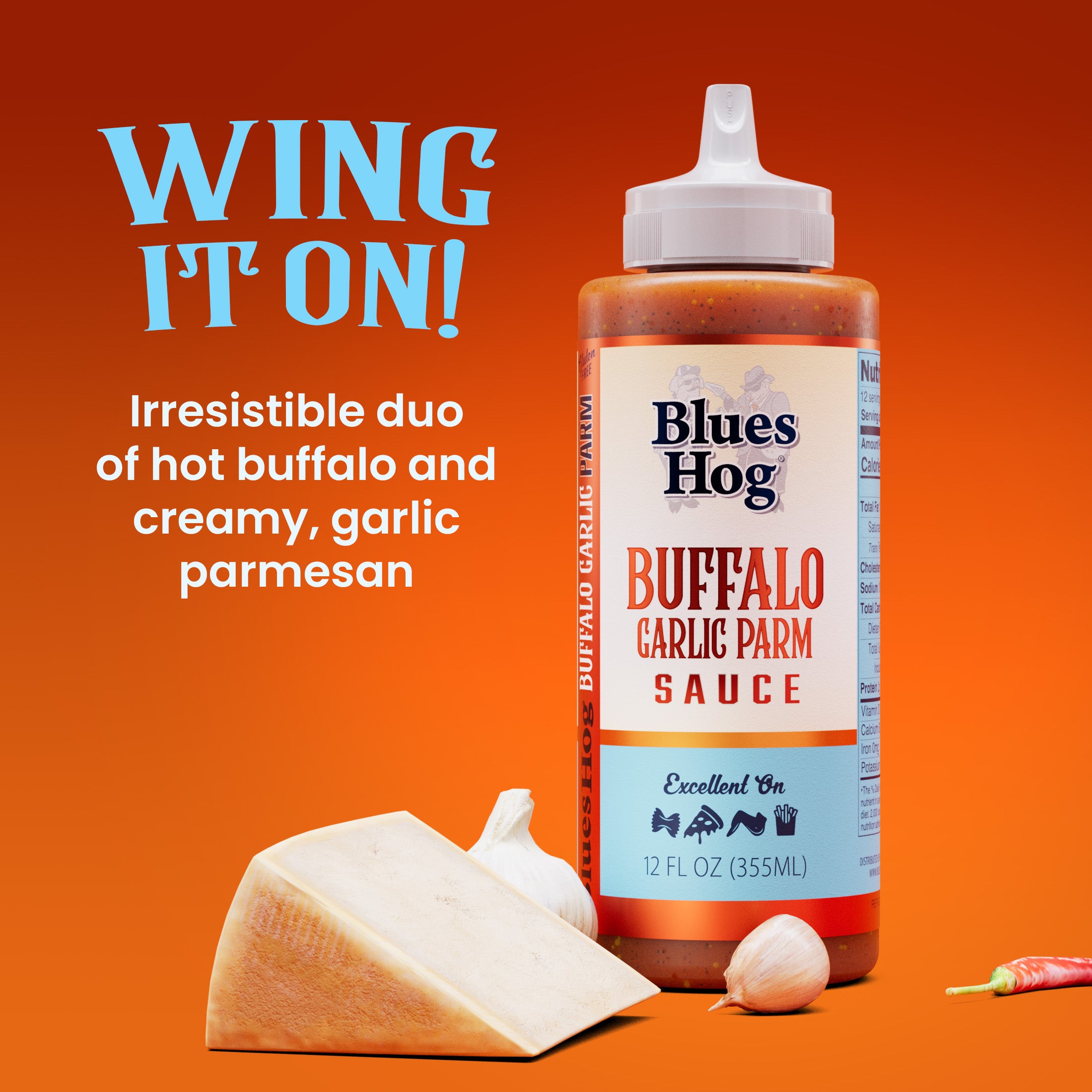 blues-hog-sauces-buffalo-garlic-parm-sauce-wingsauce-12-oz image 2