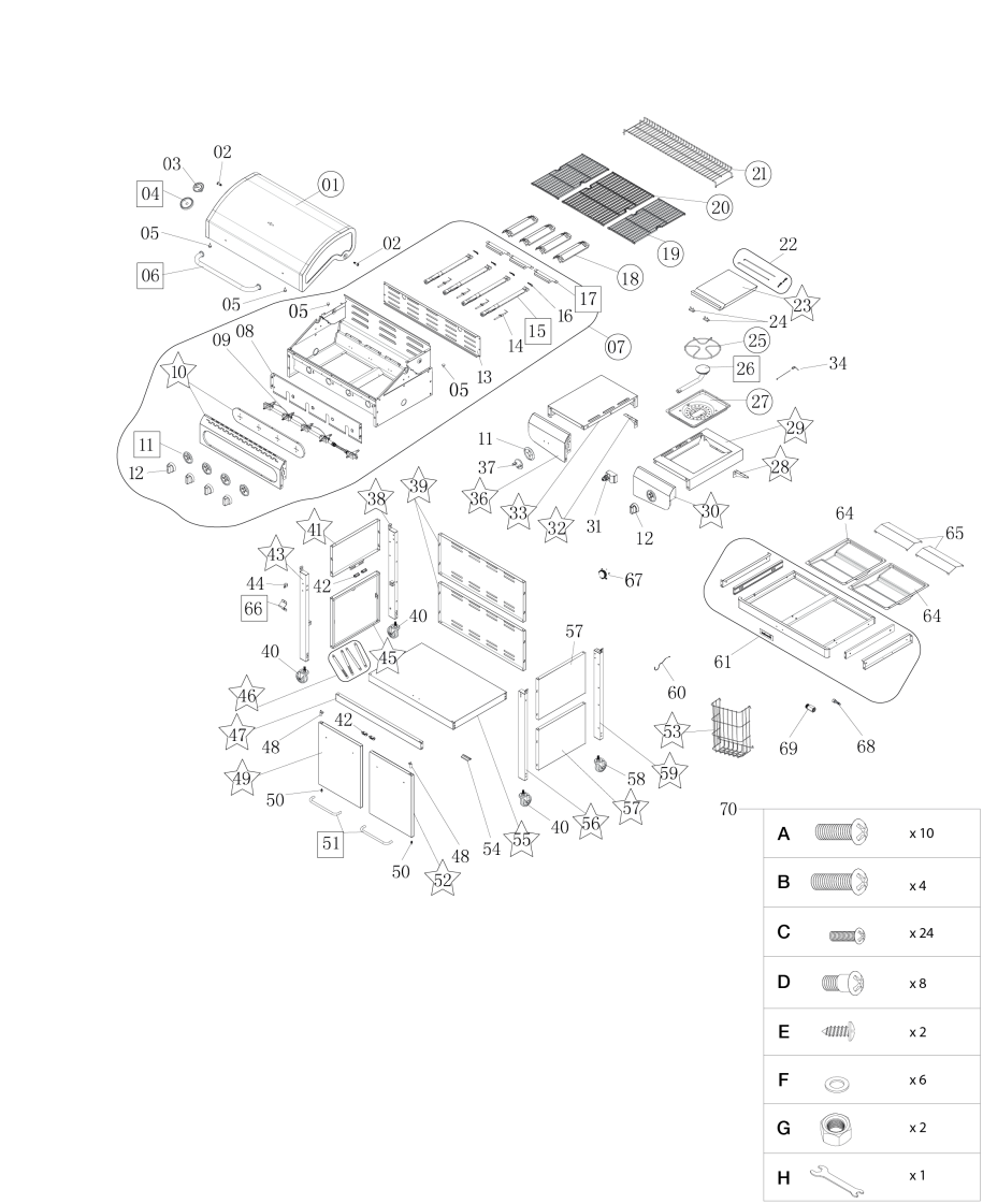 barbecook-siesta-412-graphite-gasgrill-4-brenner image 3