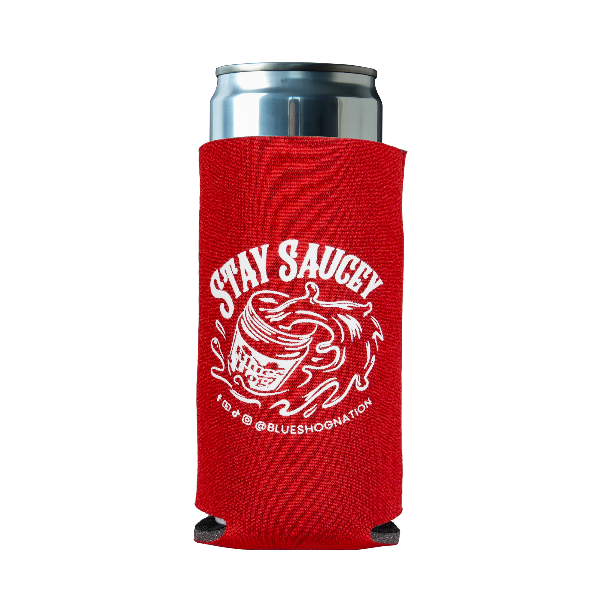blues-hog-stay-saucey-slim-koozie-dosenk-hler-rot-isoliert image 2