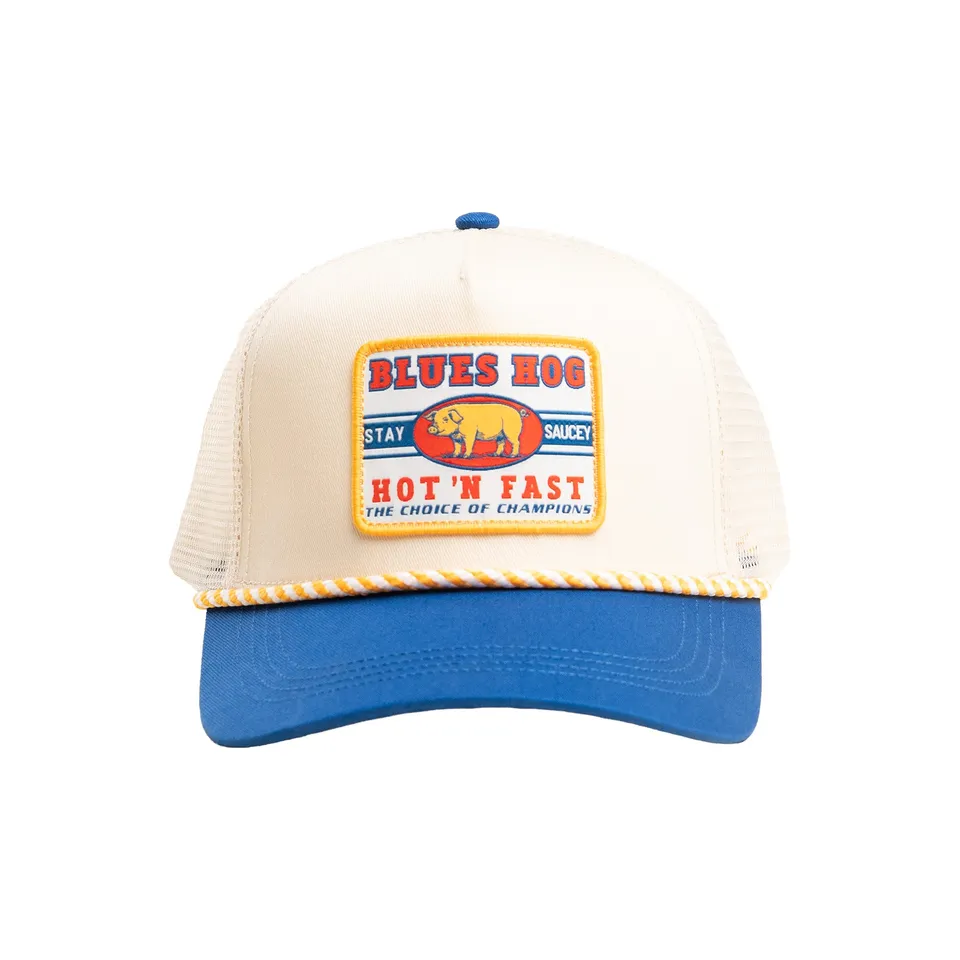blues-hog-hot-n-fast-trucker-cap-creme-royalblau image 1