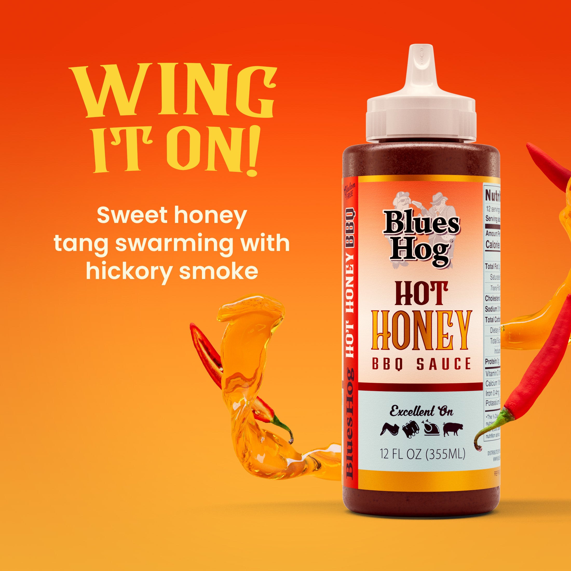 blues-hog-hot-honey-bbq-sauce-grillsauce-355ml image 2