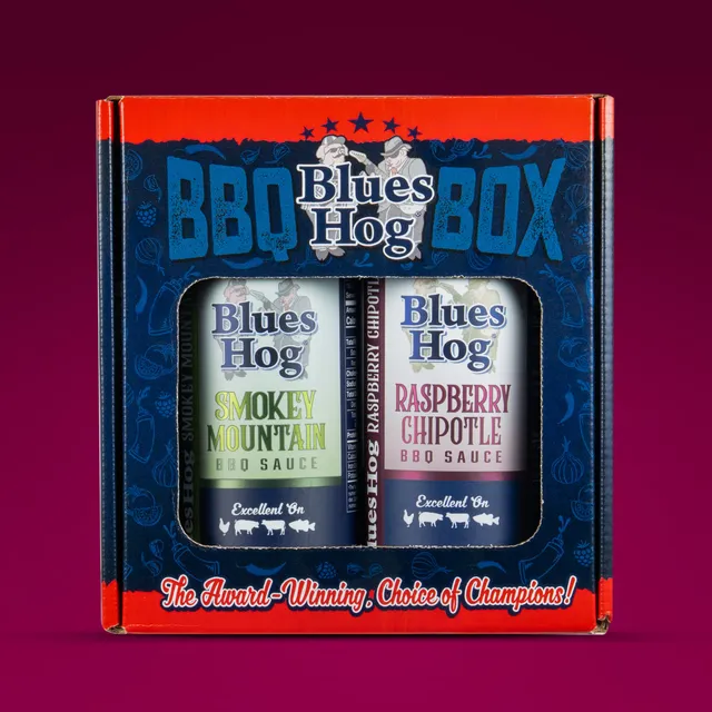 blues-hog-gifts-bbq-sauce-box-raspberry-chipotle-smokey-mountain-geschenkset image 1