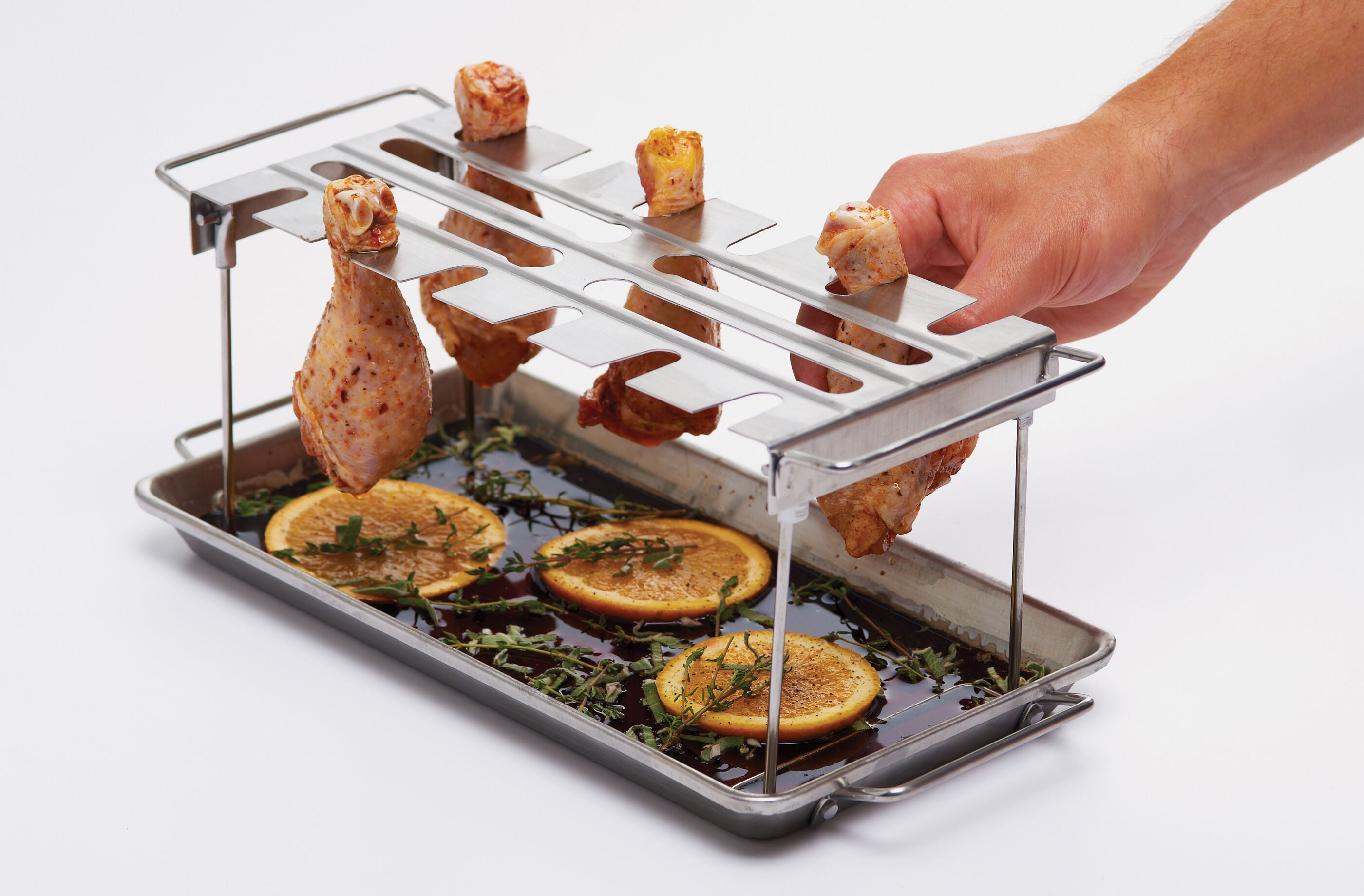 broil-king-grill-accessories-wing-rack-pan-h-hnchenhalter-edelstahl image 5