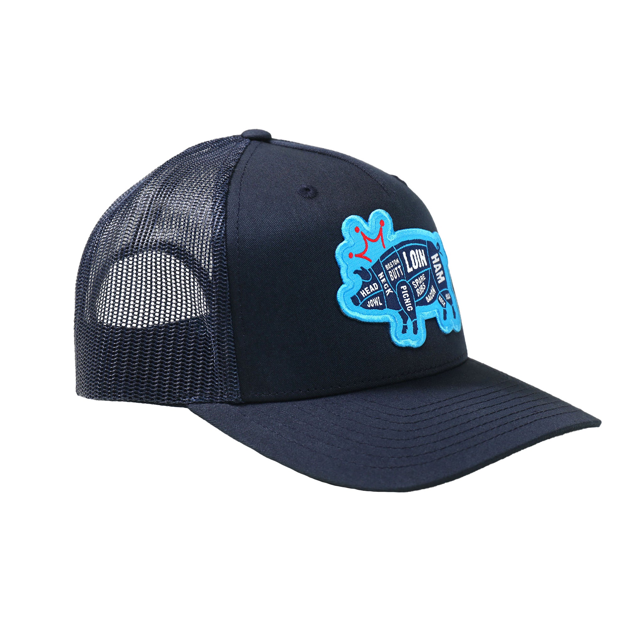 blues-hog-king-pig-trucker-cap-navy image 2