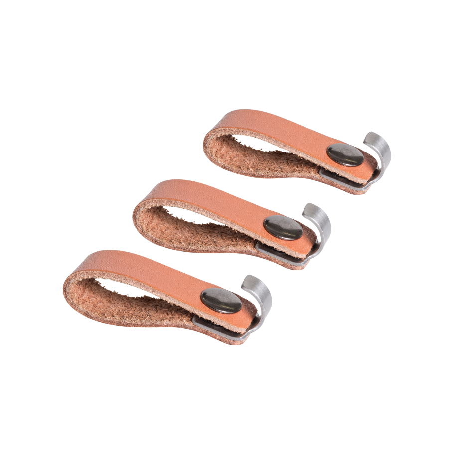 barbecook-buddy-zubeh-rhaken-leder-edelstahl-3er-set image 2