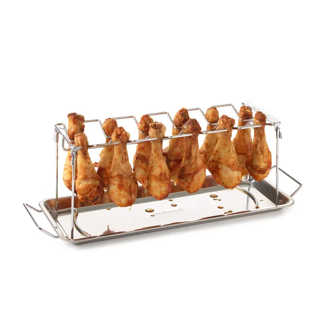 barbecook-buddy-h-hnchenschenkel-halter-grill-zubeh-r-edelstahl image 1