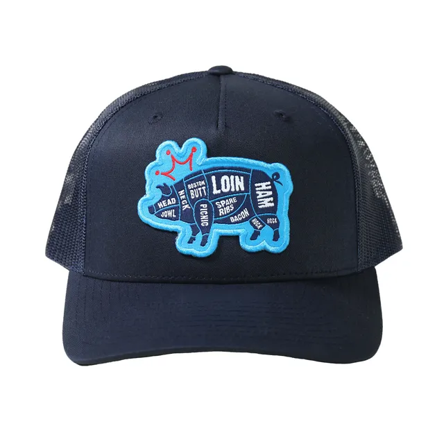 blues-hog-king-pig-trucker-cap-navy image 1